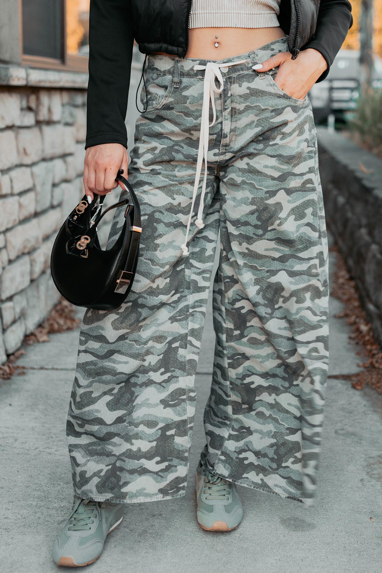 Patrick Drawstring NoaBoa Denim Pants (Camo/Green) - NanaMacs