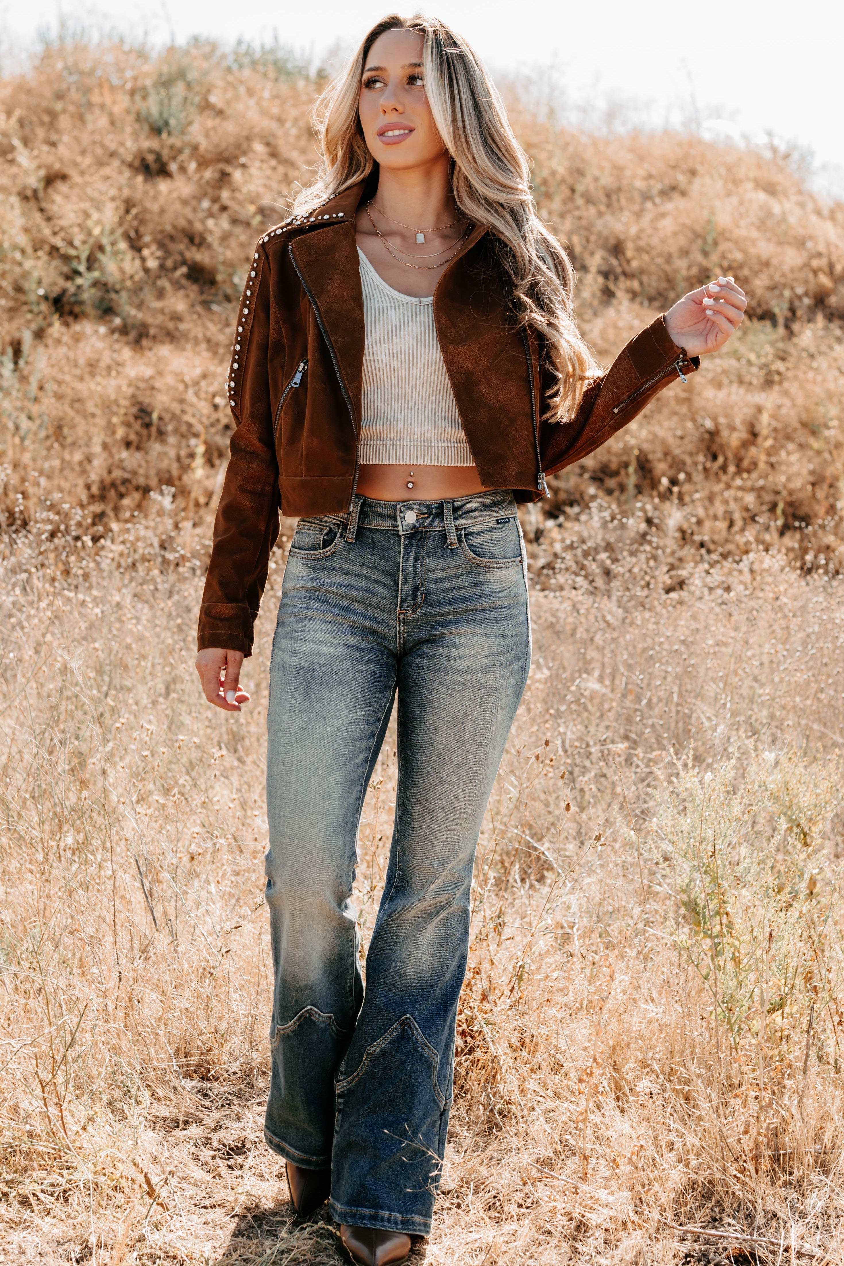 Seymour Mid Rise Western Flare Cello Jeans (Tint) - NanaMacs