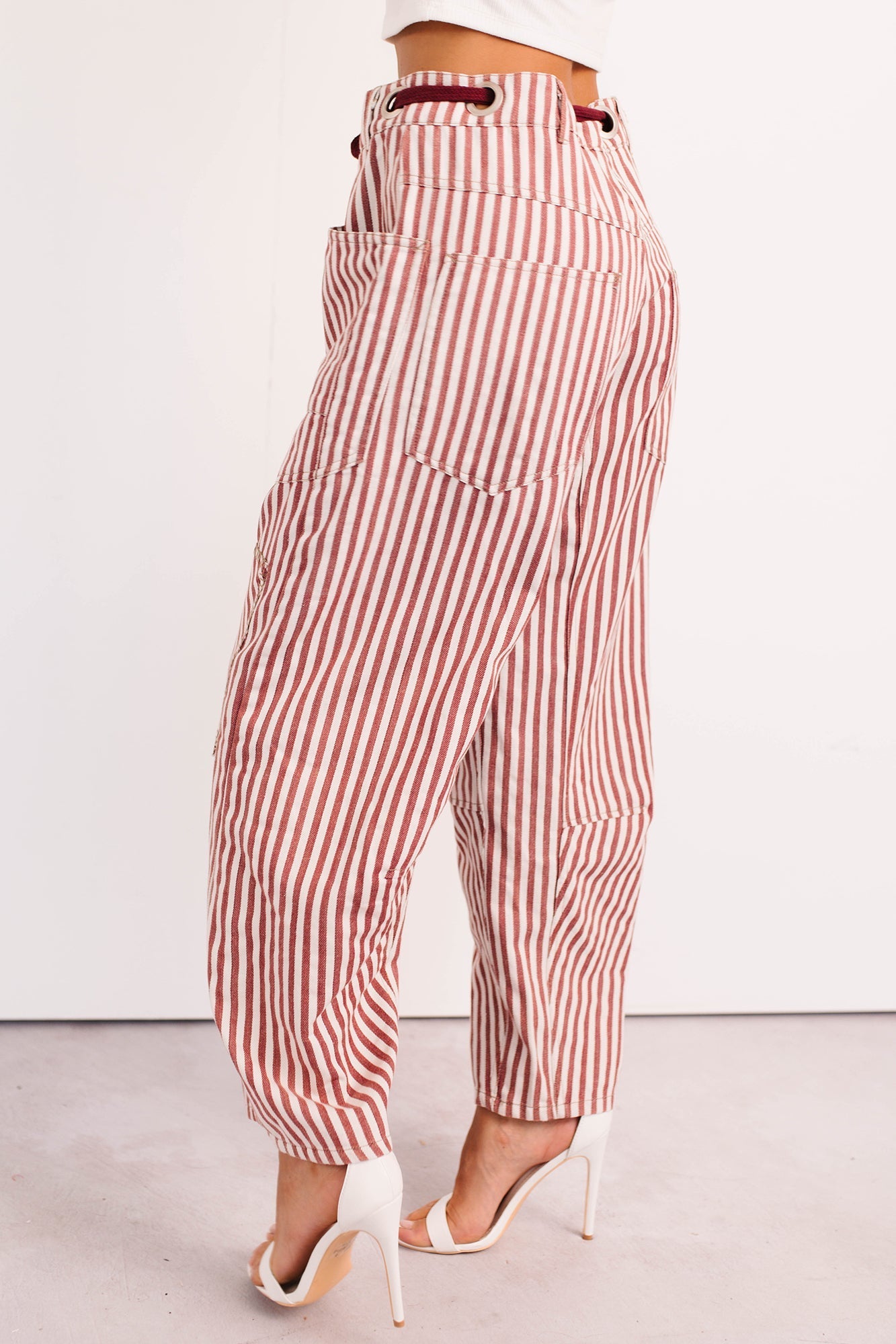 High Spirits Limited Edition Striped Barrel Jeans (Raspberry) - Ships by 9/5 - NanaMacs