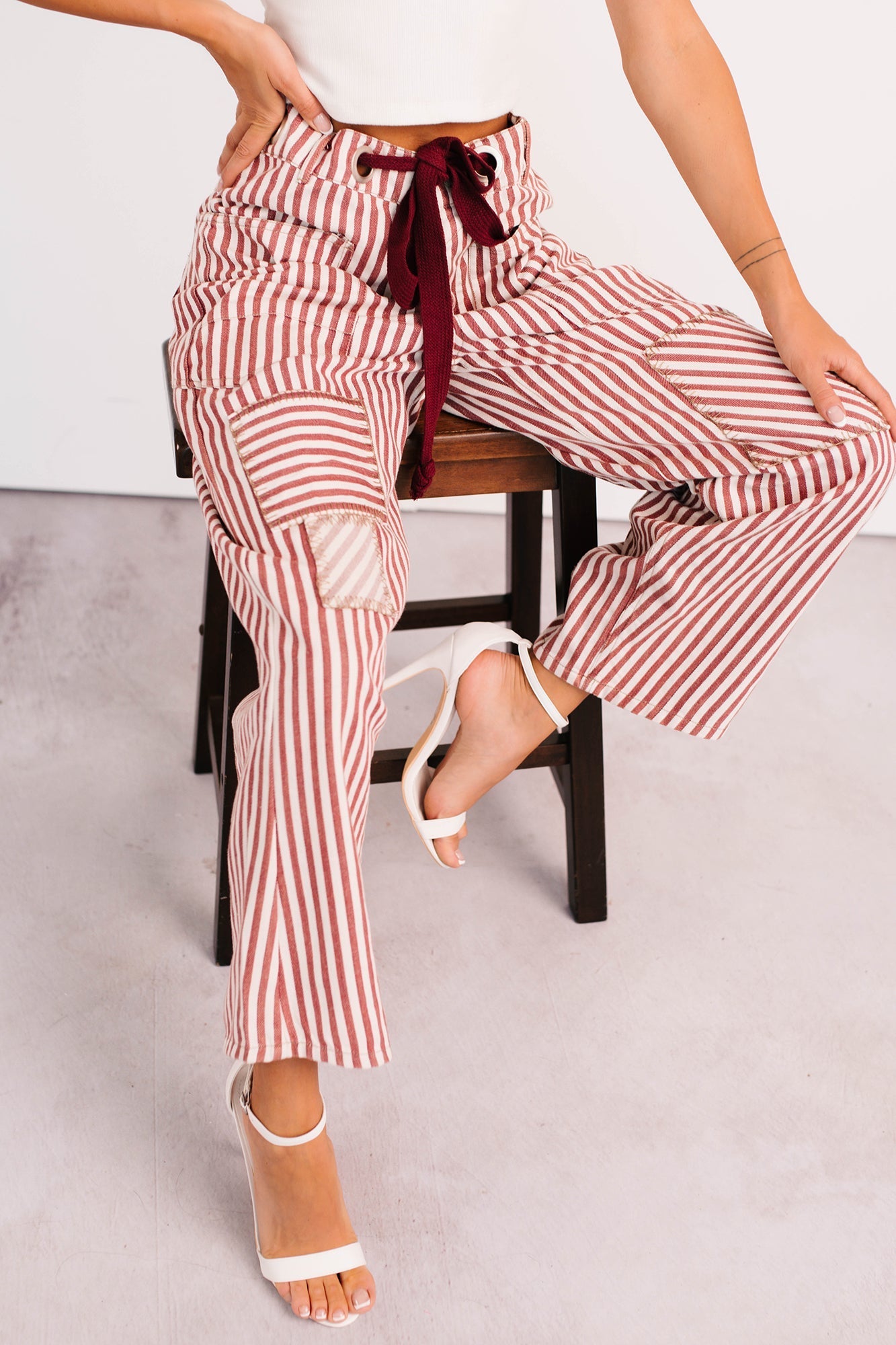 High Spirits Limited Edition Striped Barrel Jeans (Raspberry) - Ships by 9/5 - NanaMacs