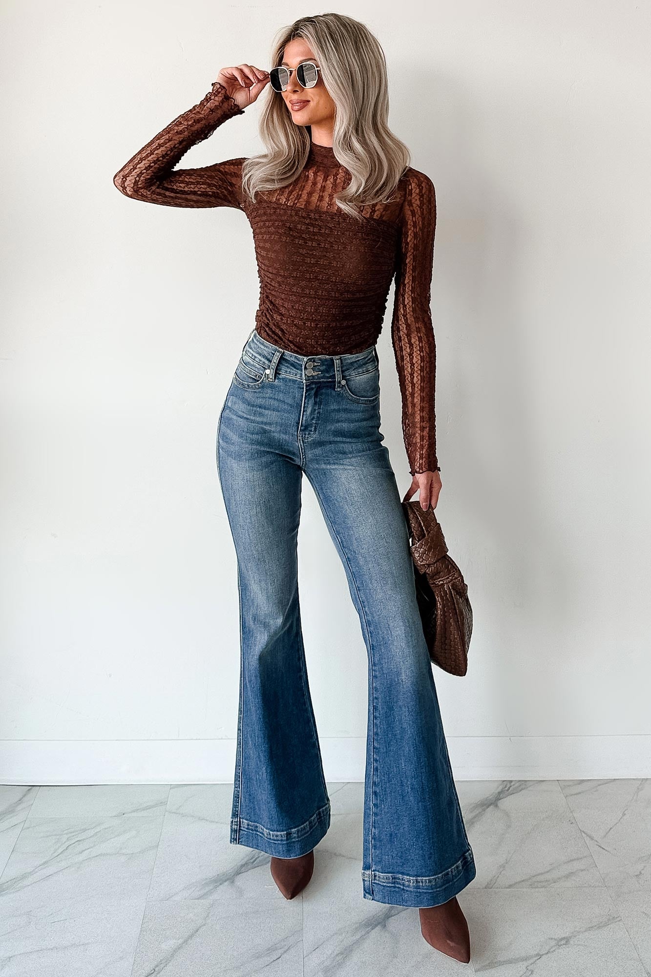 Jensen High Rise Flare Judy Blue Jeans (Medium) - NanaMacs