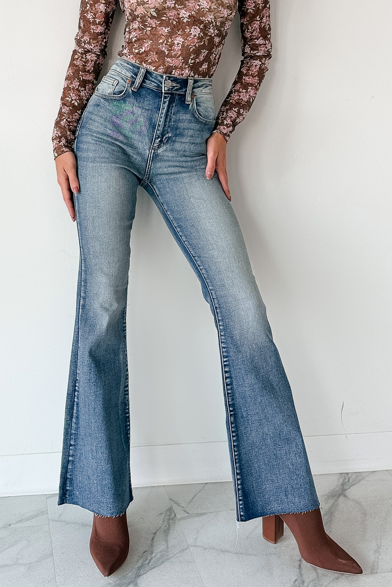 Julius High Rise Flare Sneak Peek Jeans (Medium) - NanaMacs