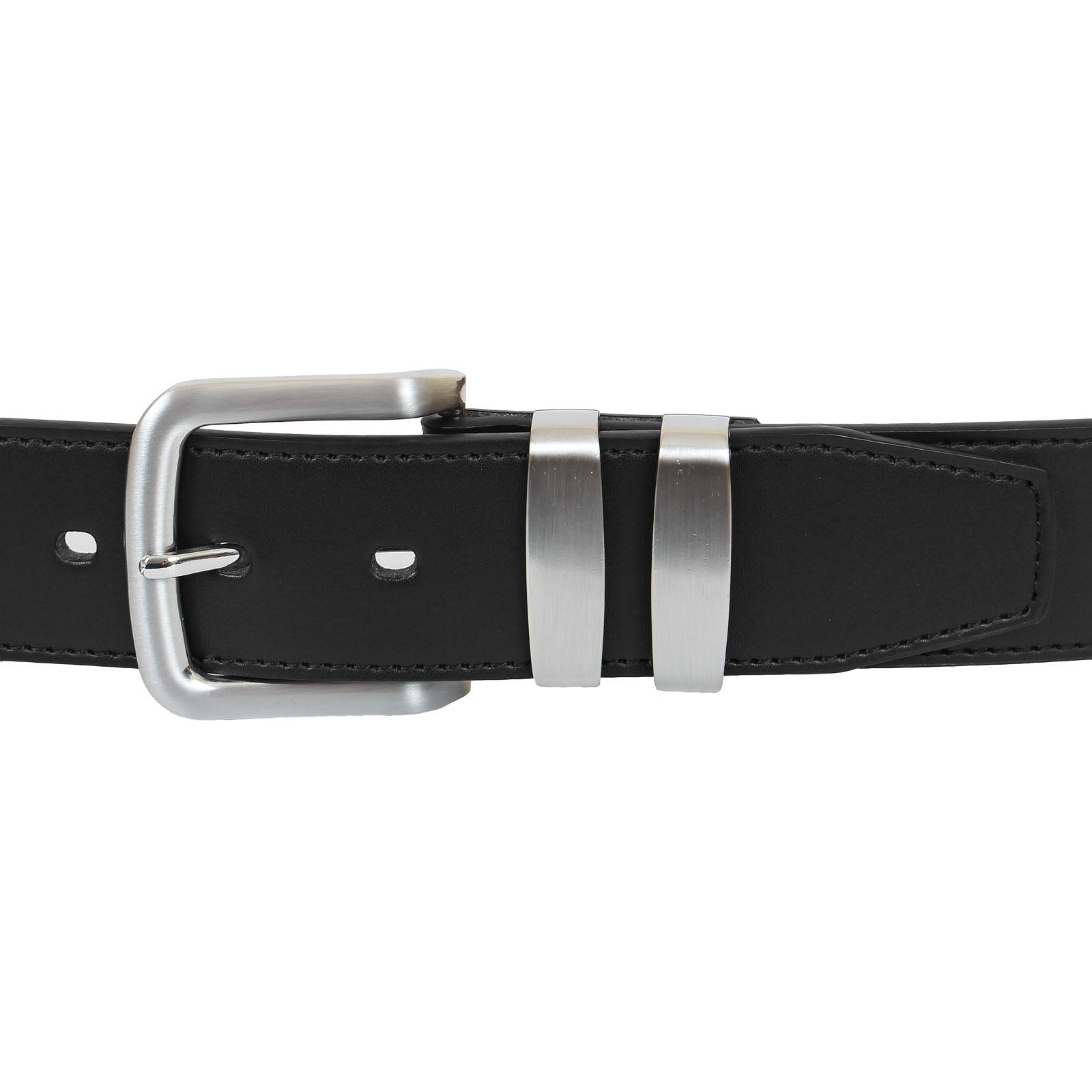 Plus Size Langsborough Double Metal Loop Fashion Belt Bla