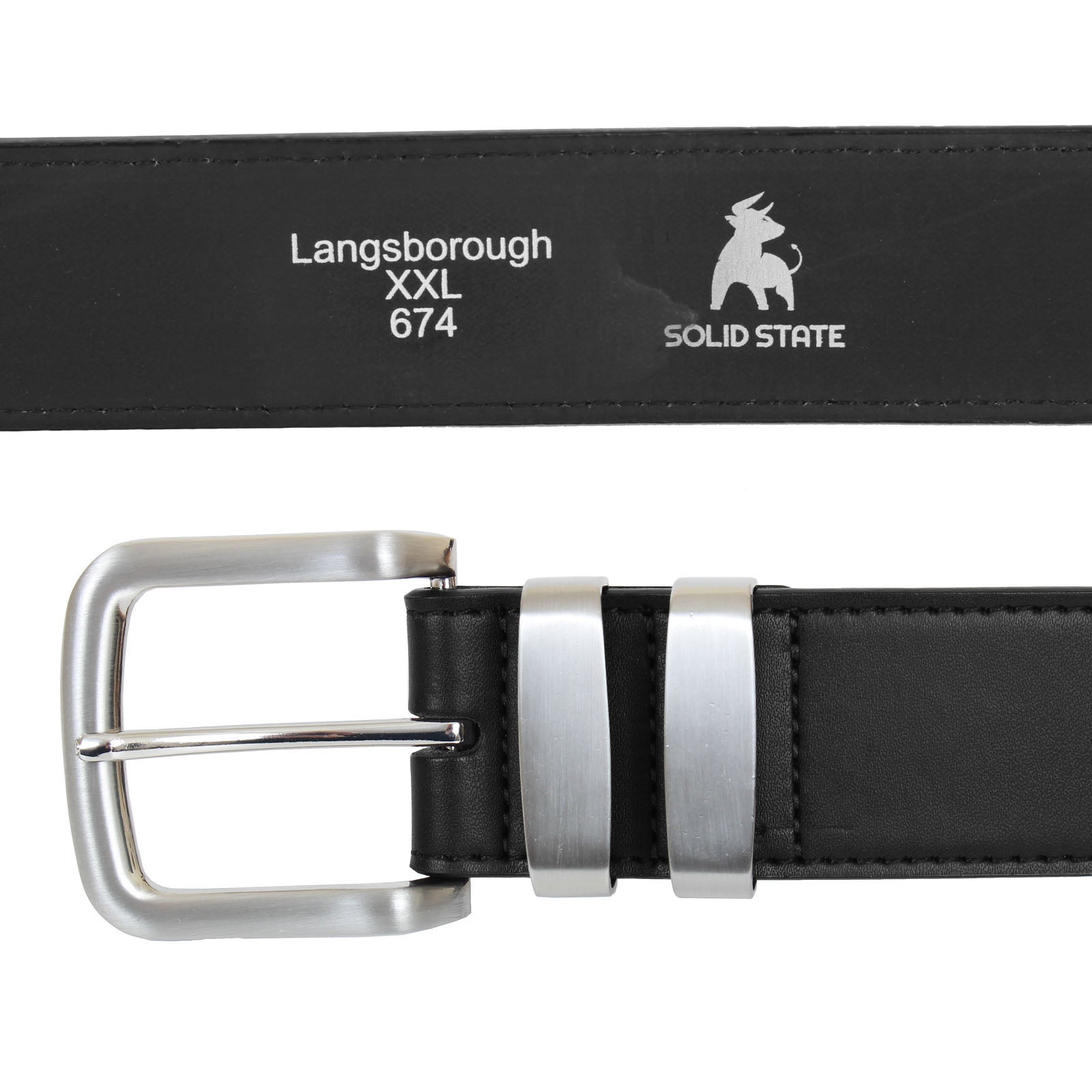 Plus Size Langsborough Double Metal Loop Fashion Belt Bla