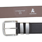 Plus Size Langsborough Double Metal Loop Fashion Belt Dark Brown - AngraBech