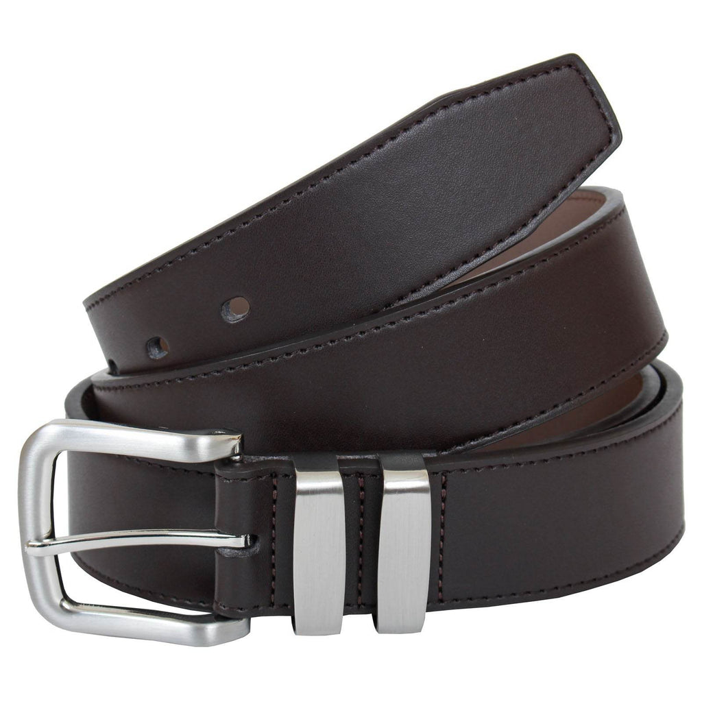 Plus Size Langsborough Double Metal Loop Fashion Belt Dark Brown - AngraBech