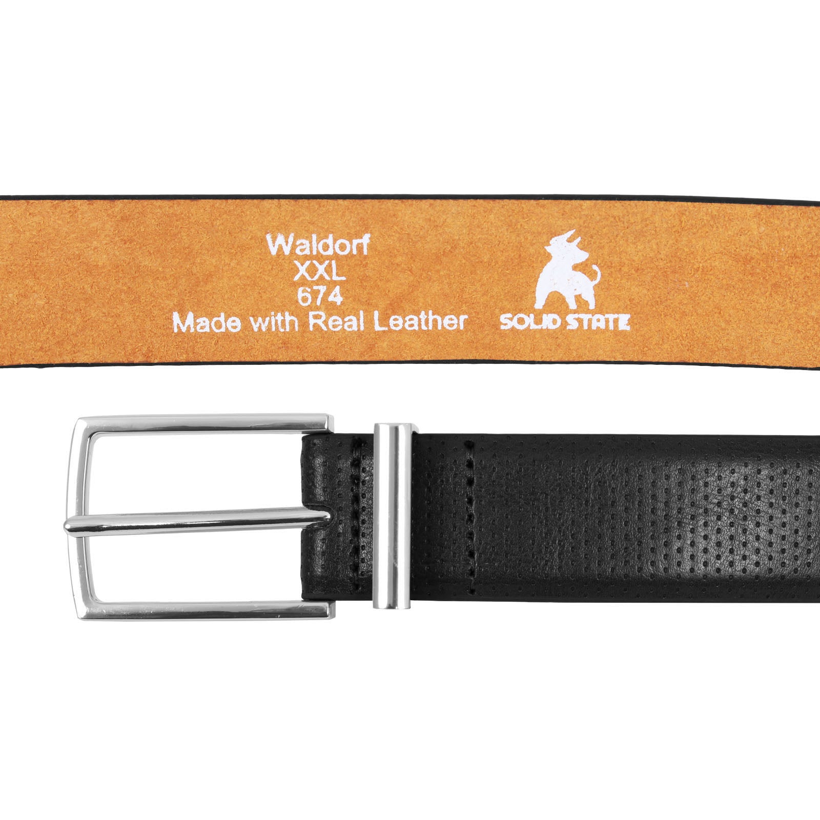 Plus Size Waldorf Debossed Trouser Belt Bla