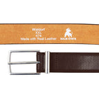 Plus Size Waldorf Debossed Trouser Belt Brown - AngraBech