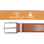 Plus Size Waldorf Debossed Trouser Belt Tan - AngraBech