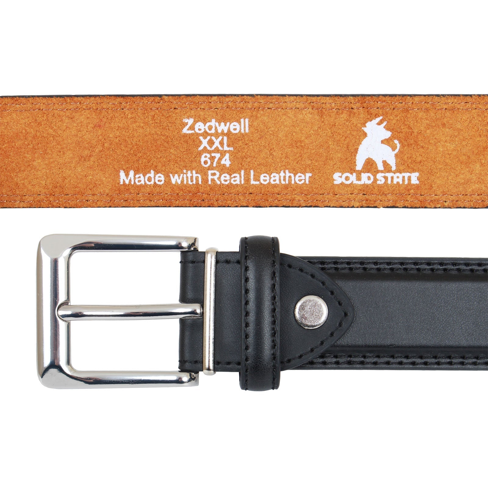 Plus Size Zedwell Smart Trouser Belt Bla