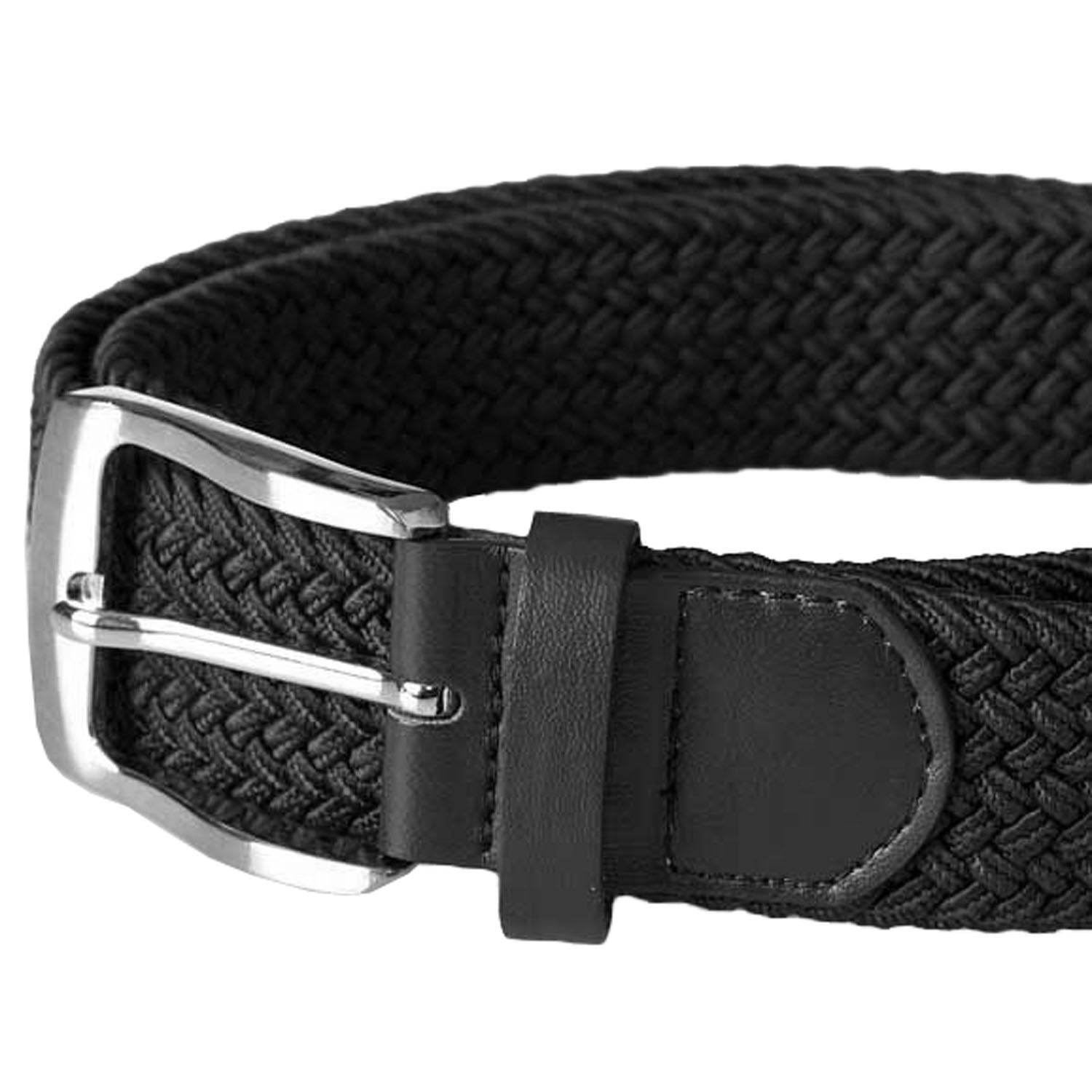 Plus Size Simon Stretch Braided Belt Bla
