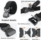 Plus Size Dale Tactical Stretch Webbing Belt Bla - AngraBech