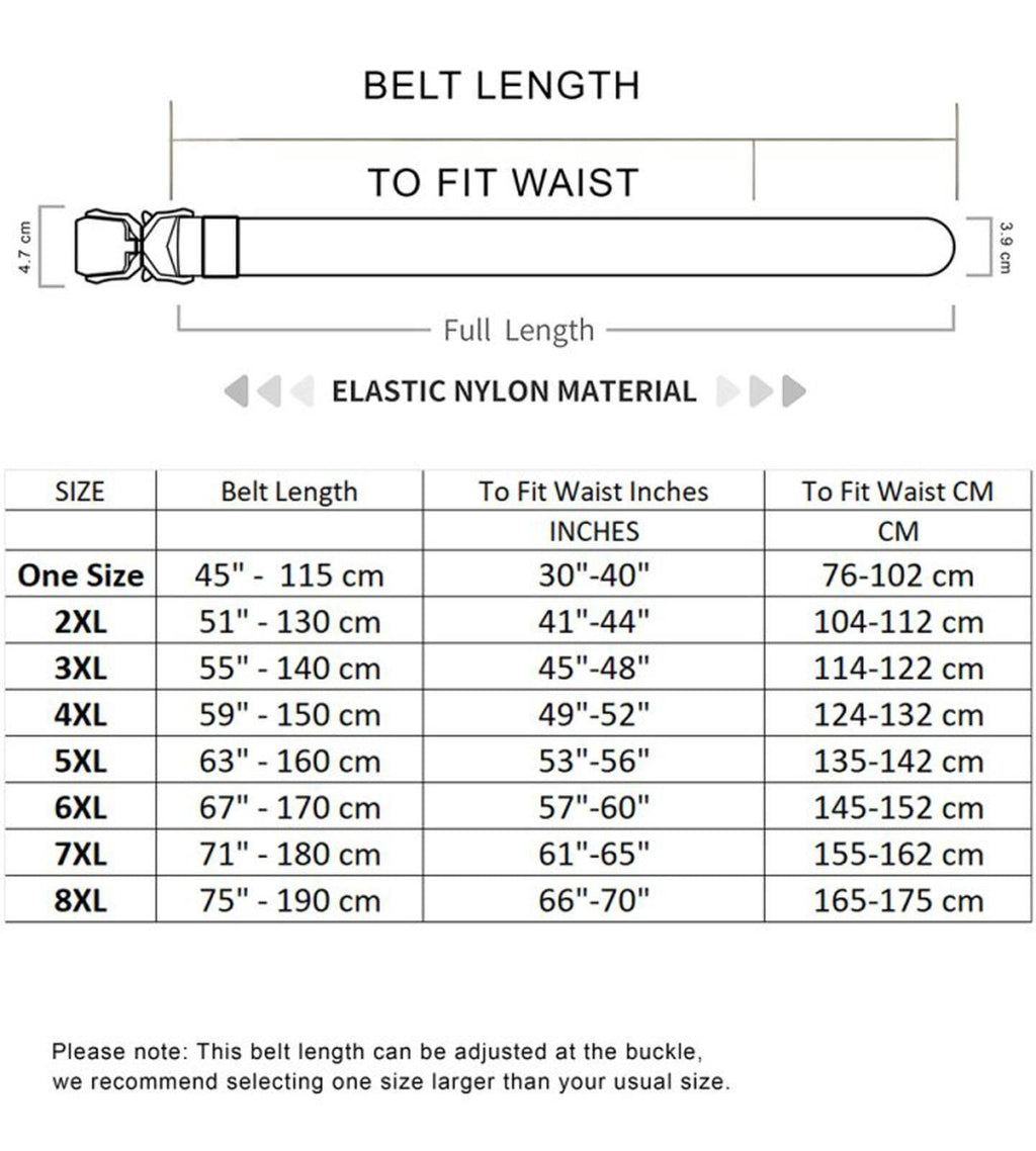 Plus Size Dale Tactical Stretch Webbing Belt Bla - AngraBech