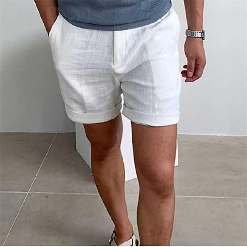Mens Vintage Linen Beach Shorts 12450822y