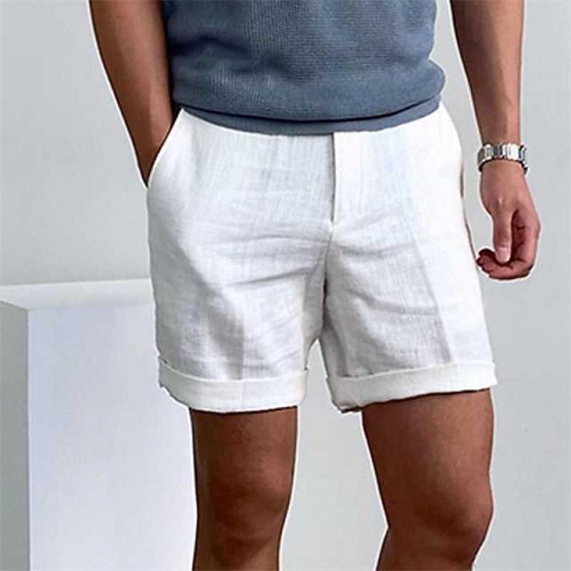 Mens Vintage Linen Beach Shorts 12450822y