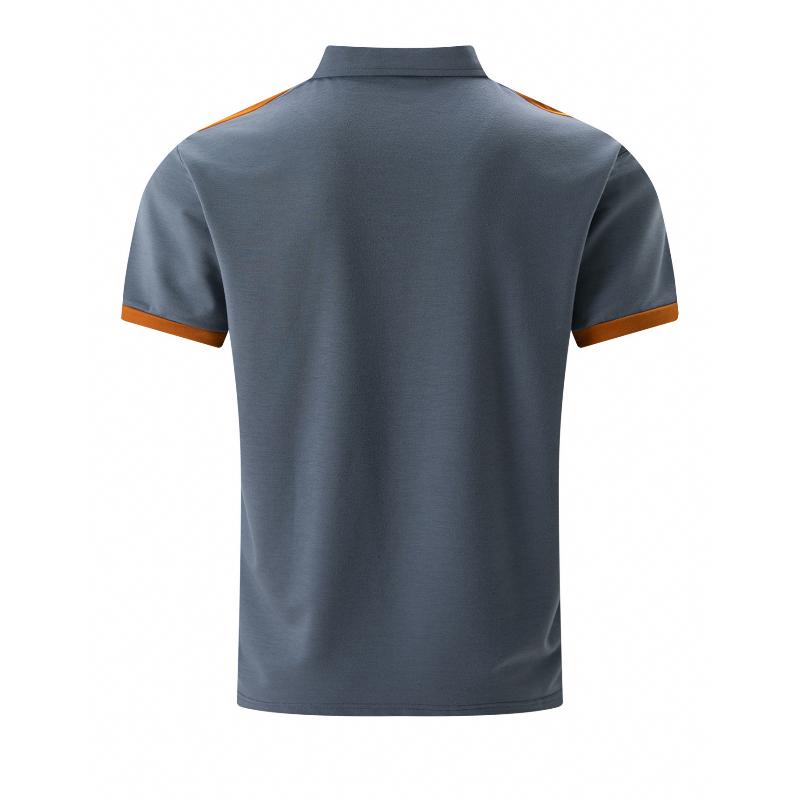Mens Colorblo Chest Poet Lapel Short Sleeve Polo Shirt 34702997y