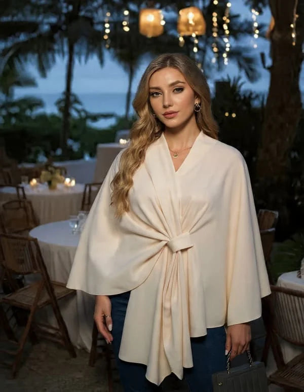 🔥Elegant Shawl Wraps Soft Open Front Poncho Sweater (Pre-Black Friday Sale)