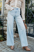 Geneva High Rise Wide Leg Cello Jeans Light