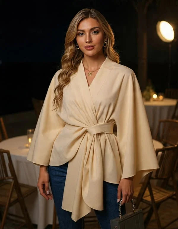 🔥Elegant Shawl Wraps Soft Open Front Poncho Sweater